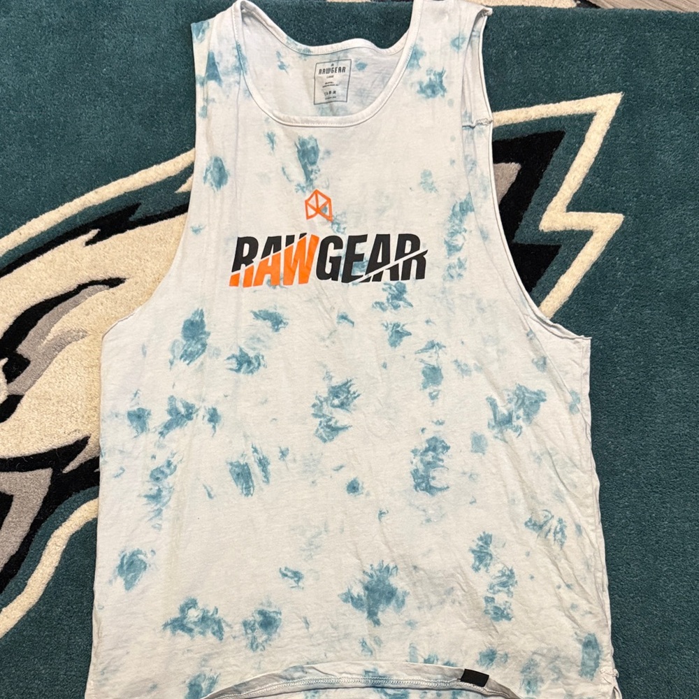 RAWGEAR Men's Blue Tie-Dye Tank Top
